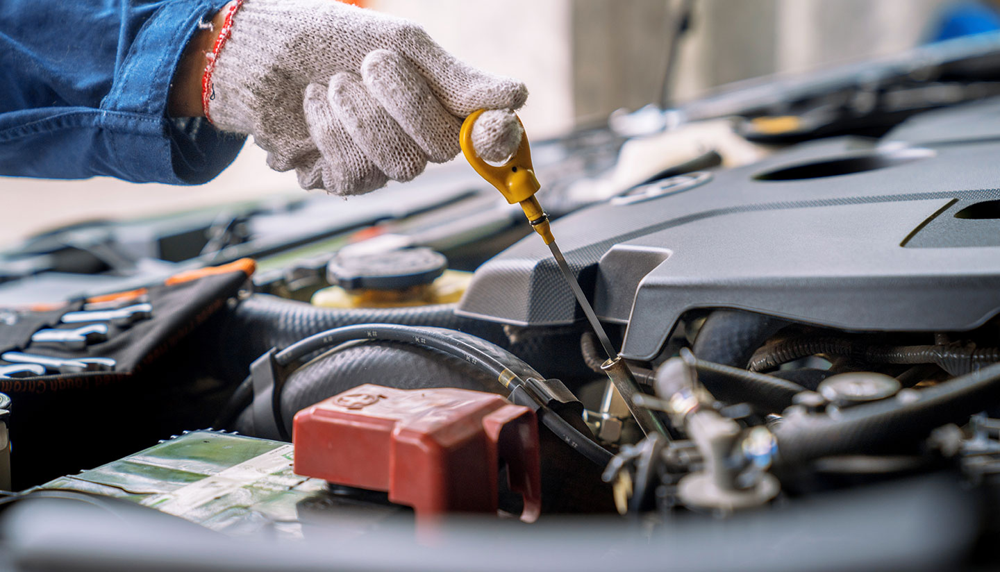 Checking engine oil level with dipstick, vehicle maintenance Marco Island, FL